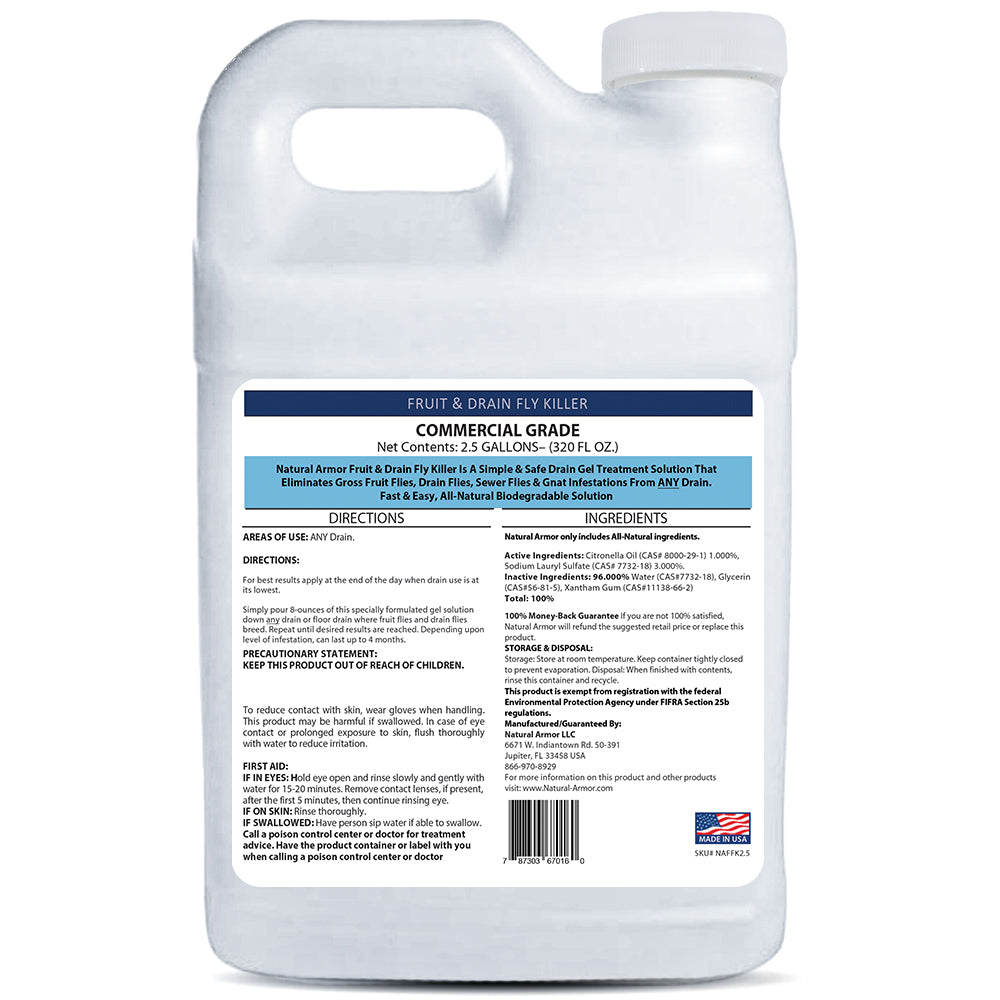 Natural Elements Fruit Fly Killer | Drain Flies, Gnats, Flying Ants | Home & Commercial Use | Non-Toxic Gel Formula | 1 Gallon | 128 fl oz